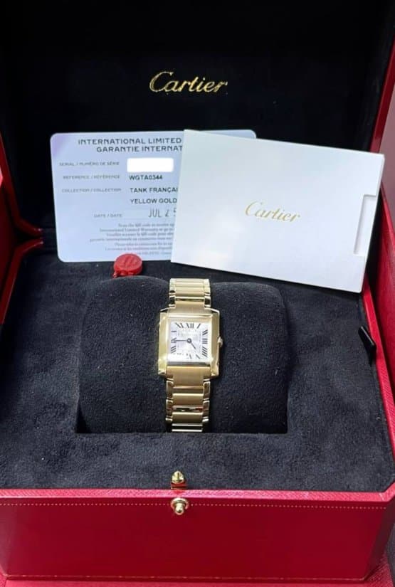 Cartier * TANK FRANCAISE SMALL WGTA0344/ЖЕЛТОЕ ЗОЛОТО/БРАСЛЕТ 7