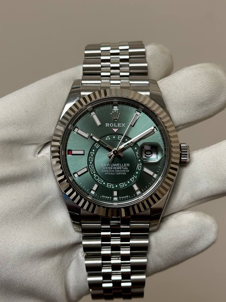 Rolex * SKY-DWELLER MINT GREEN 42MM 336934-0002 JUBILEE BRACELET 2