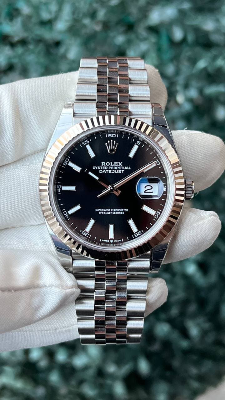 Rolex * DATEJUST 41 MM 126334-0018/ЧЕРНЫЙ ЦИФЕРБЛАТ/РИФЛЕНЫЙ БЕЗЕЛЬ/БРАСЛЕТ JUBILEE 3