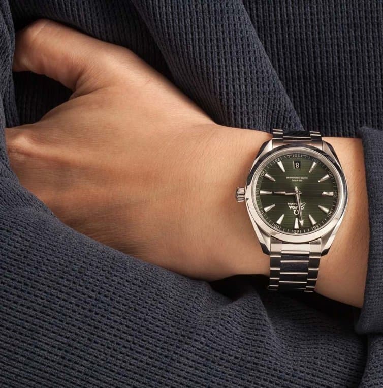 Omega * SEAMASTER AQUA TERRA 150M CO-AXIAL MASTER CHRONOMETER 41 MM 220.10.41.21.10.001 С ТЕМНО-ЗЕЛЕНЫМ ЦИФЕРБЛАТОМ НА БРАСЛЕТЕ 2
