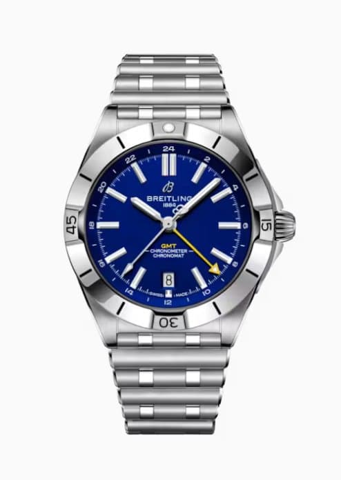 Breitling * CHRONOMAT AUTOMATIC GMT 40 NFL LOS ANGELES RAMS EDITION A32398C91C1A1 НА БРАСЛЕТЕ С СИНИМ ЦИФЕРБЛАТОМ 2