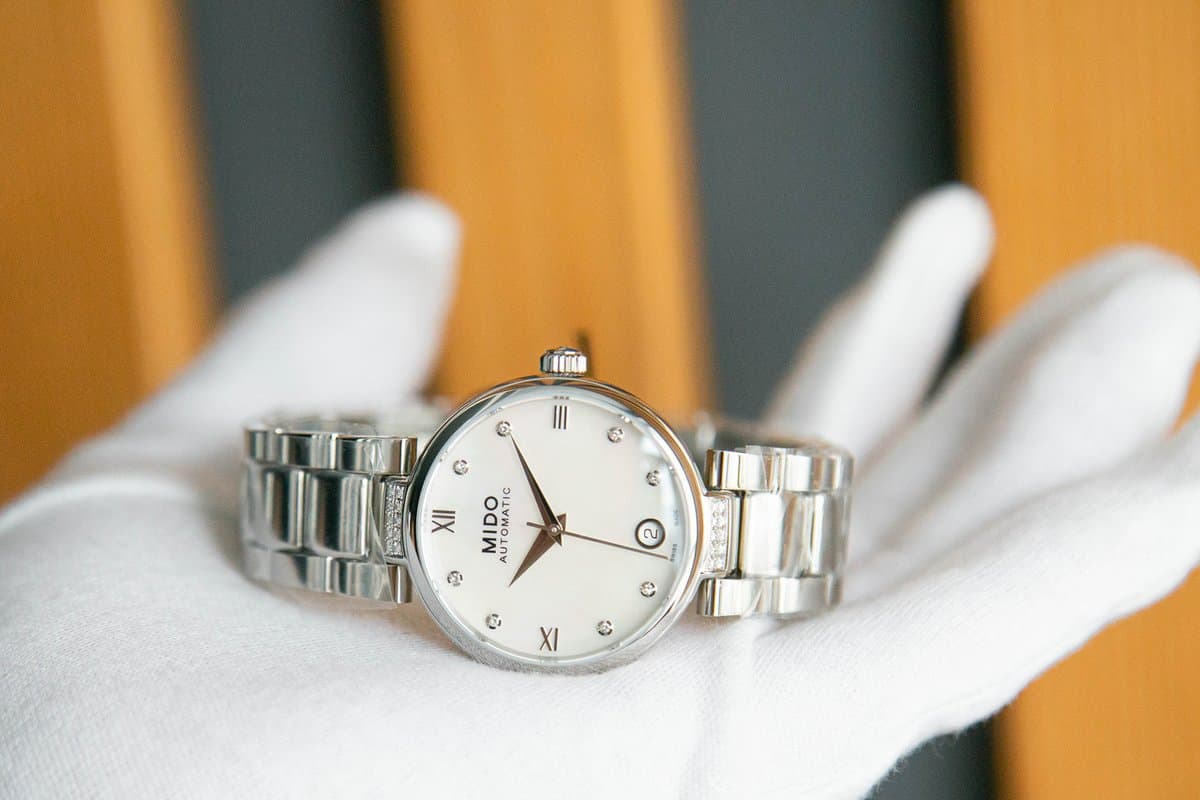 Mido Baroncelli II Donna Auto M0222076111611. Перламутровый цифер / Браслет / 28 бриллиантов / d=33mm 9