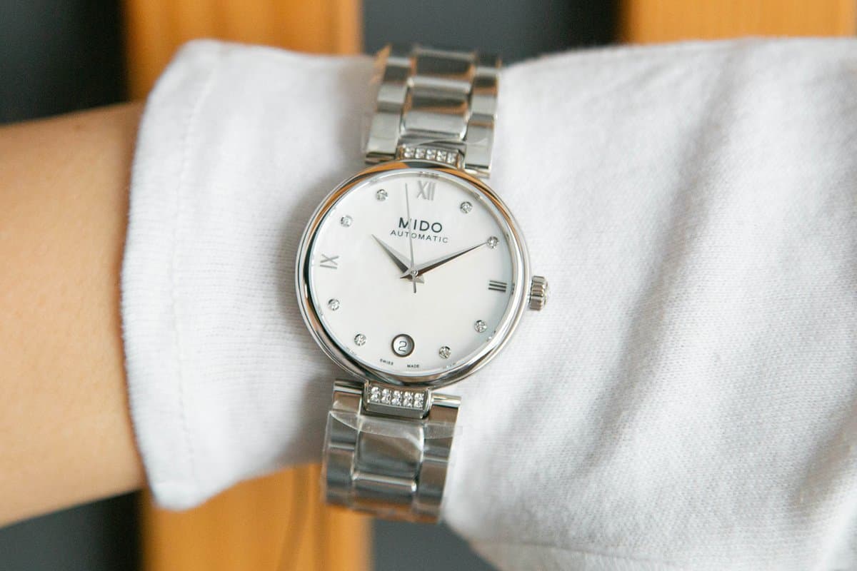 Mido Baroncelli II Donna Auto M0222076111611. Перламутровый цифер / Браслет / 28 бриллиантов / d=33mm 7