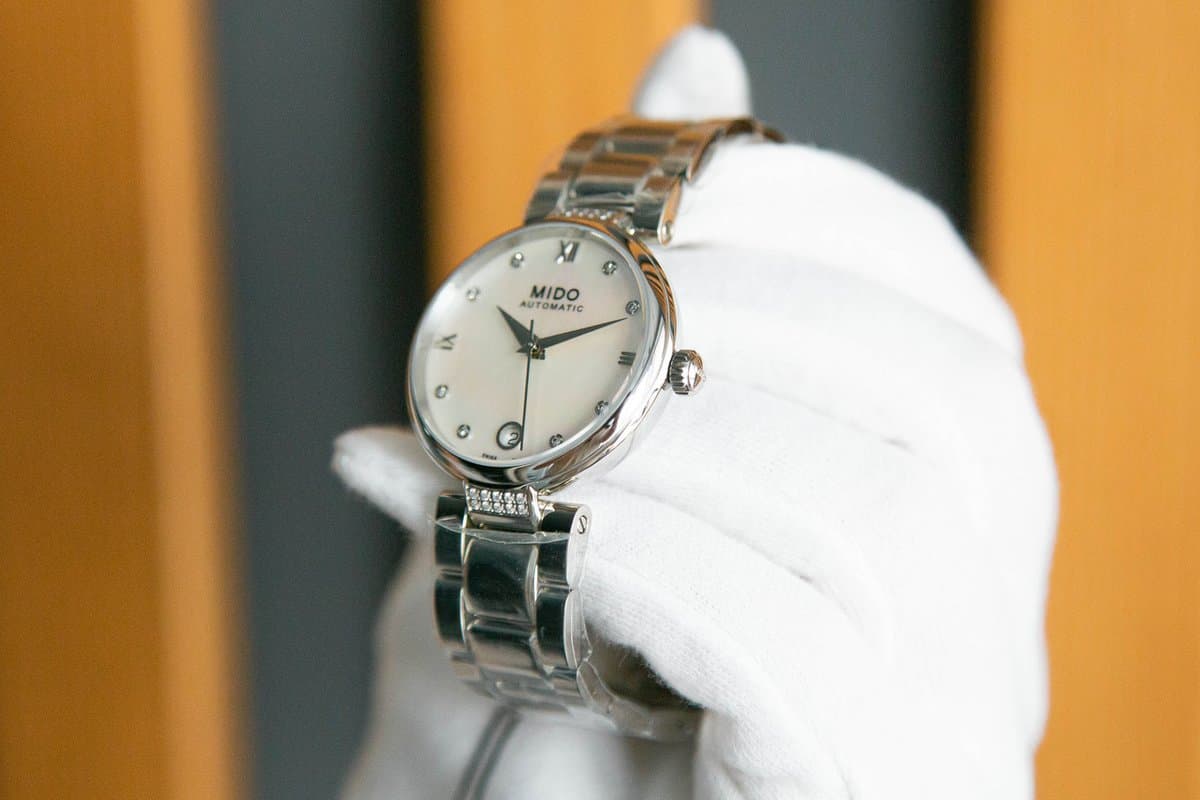 Mido Baroncelli II Donna Auto M0222076111611. Перламутровый цифер / Браслет / 28 бриллиантов / d=33mm 14