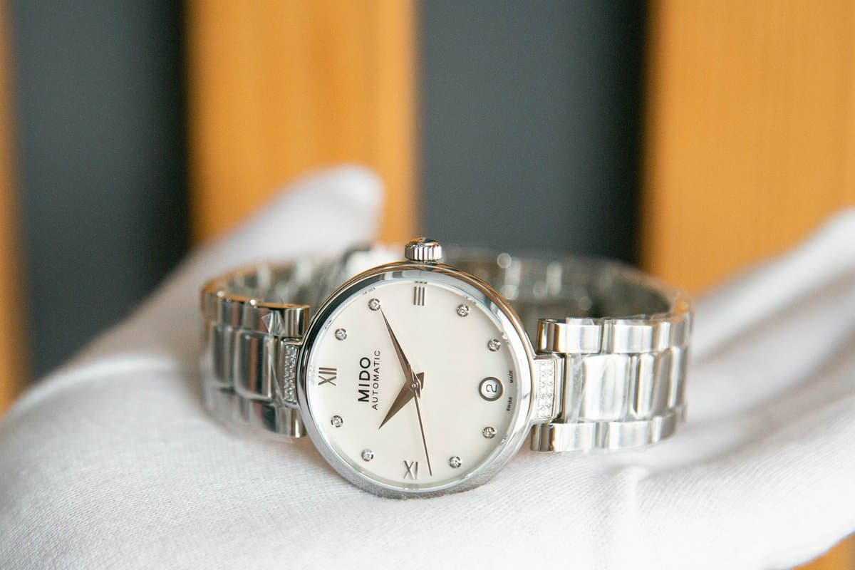 Mido Baroncelli II Donna Auto M0222076111611. Перламутровый цифер / Браслет / 28 бриллиантов / d=33mm 10