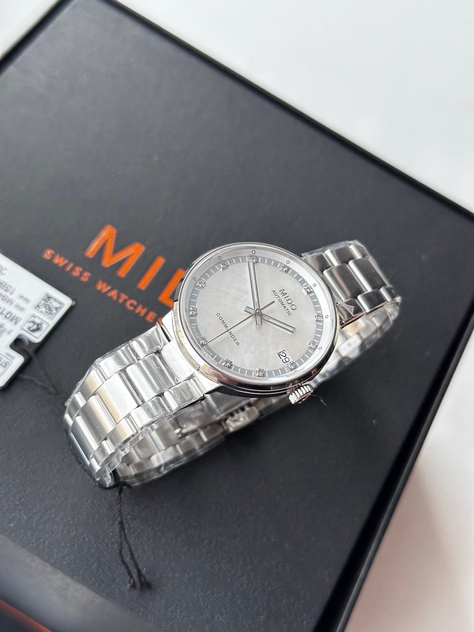 Mido COMMANDER M014.207.11.116.80 ПЕРЛАМУТРОВЫЙ ЦИФЕРБЛАТ, БРИЛЛИАНТЫ НА МЕТКАХ, МЕХАНИКА, ШИКАРНЫЙ БРАСЛЕТ. 7
