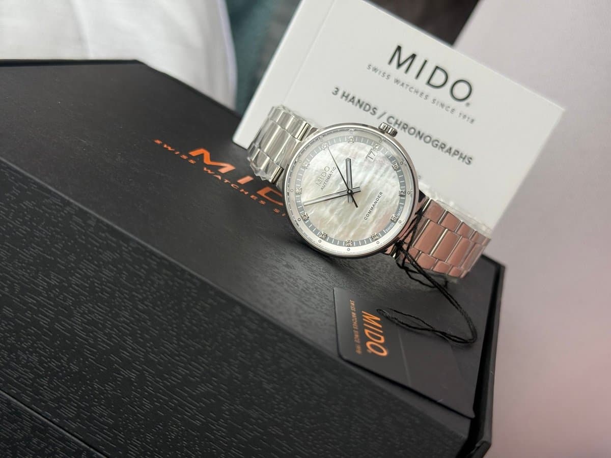 Mido COMMANDER M014.207.11.116.80 ПЕРЛАМУТРОВЫЙ ЦИФЕРБЛАТ, БРИЛЛИАНТЫ НА МЕТКАХ, МЕХАНИКА, ШИКАРНЫЙ БРАСЛЕТ. 5