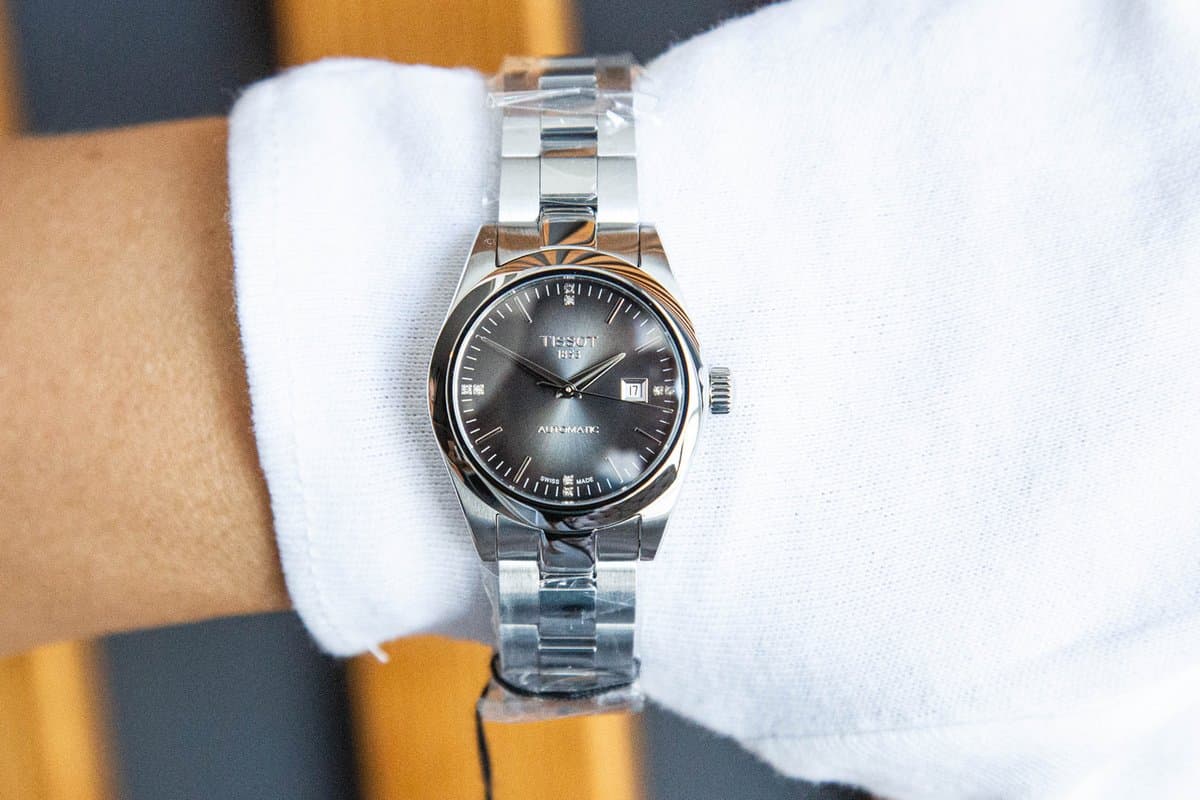 Tissot T-My Lady Auto T1320071106600. Браслет + ремешок / Черный цифер / 8 брил / d=29mm 5