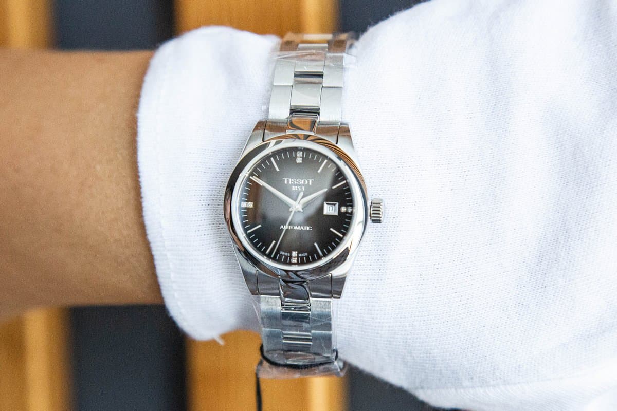 Tissot T-My Lady Auto T1320071106600. Браслет + ремешок / Черный цифер / 8 брил / d=29mm 7