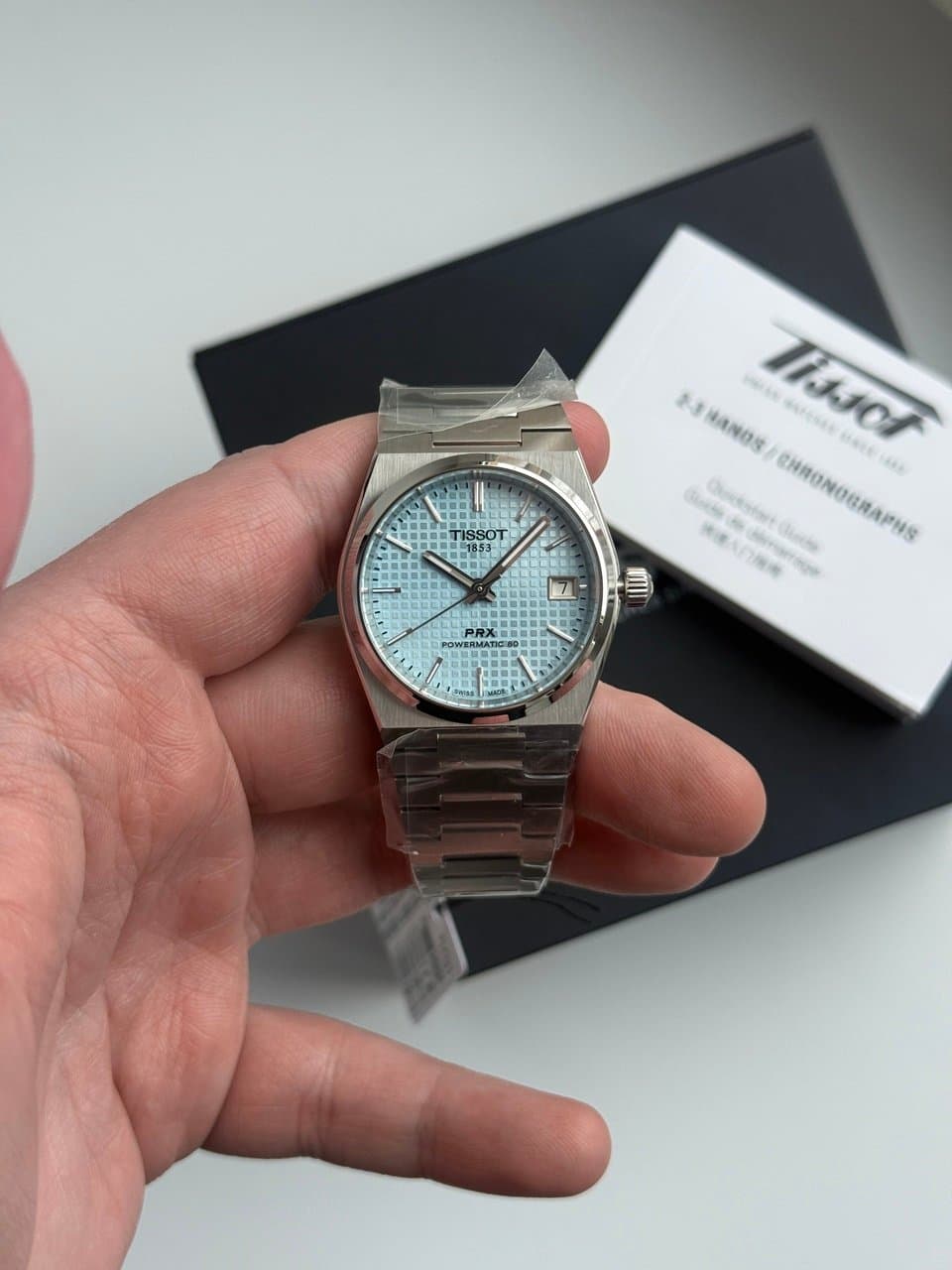 Tissot PRX 35mm AUTOMATIC TIFFANY T137.207.11.351.00 МЕХАНИКА, ГОЛУБОЙ ЦИФЕРБЛАТ В СТИЛЕ ПЛИТКИ, ХИТ. 5