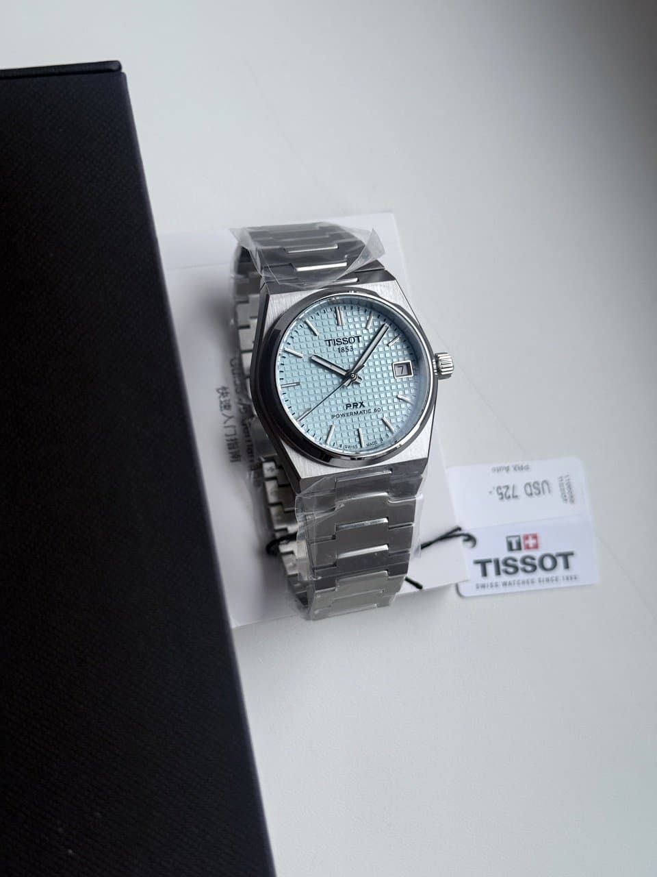 Tissot PRX 35mm AUTOMATIC TIFFANY T137.207.11.351.00 МЕХАНИКА, ГОЛУБОЙ ЦИФЕРБЛАТ В СТИЛЕ ПЛИТКИ, ХИТ. 9