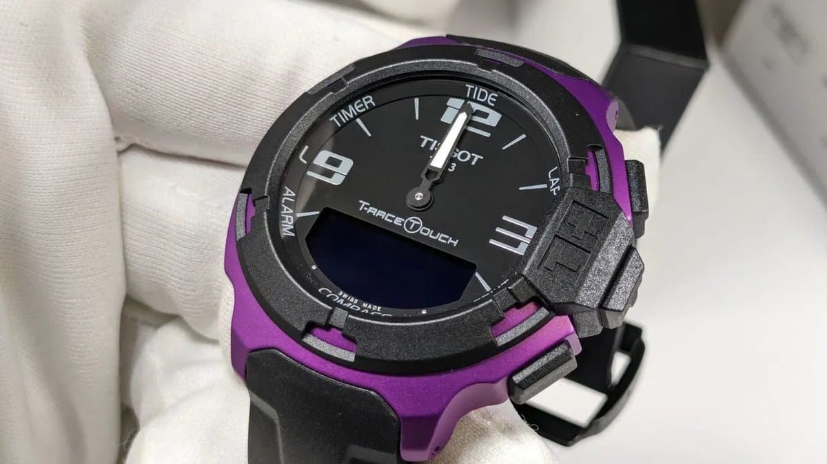 Tissot T081.420.97.057.05 T-TACTILE T-RACE TOUCH чёрный циферблат, чёрный каучуковый ремешок, фиолетовый алюминиевый корпус 42мм (МУЖСКИЕ) 3