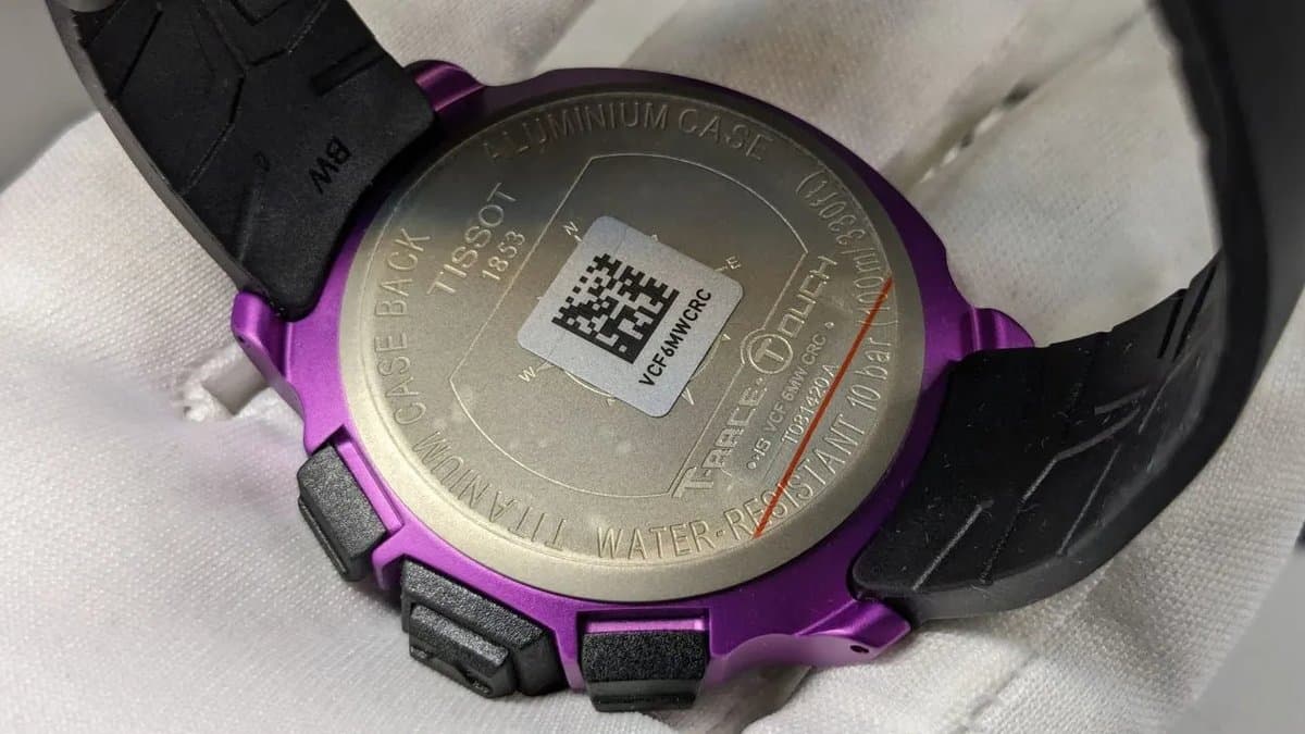 Tissot T081.420.97.057.05 T-TACTILE T-RACE TOUCH чёрный циферблат, чёрный каучуковый ремешок, фиолетовый алюминиевый корпус 42мм (МУЖСКИЕ) 5