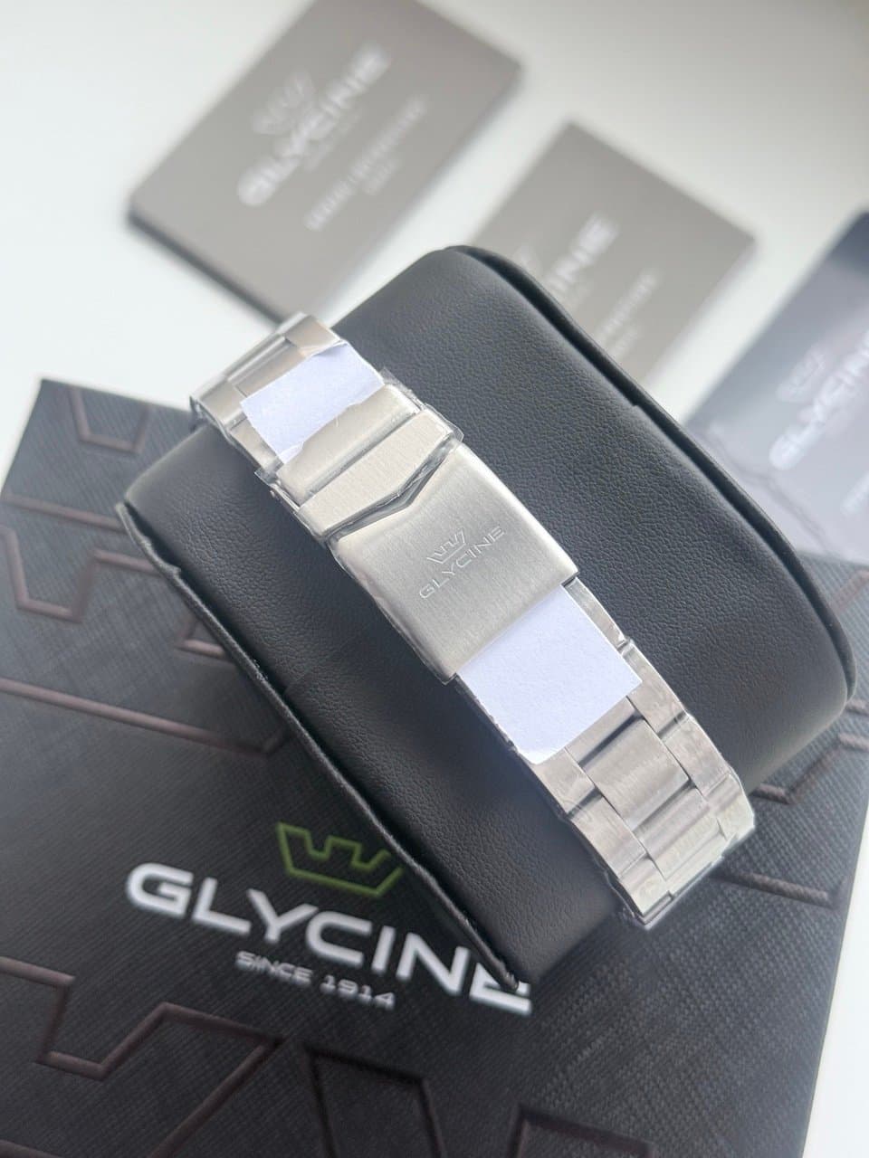 Glycine COMBAT QUARTZ GL1061 ЧЁРНЫЙ ЦИФЕРБЛАТ, ЗЕЛЁНЫЙ БЕЗЕЛЬ, САПФИР, ЦИКЛОП, ОТЛИЧНЫЙ СТАЛЬНОЙ БРАСЛЕТ! 6