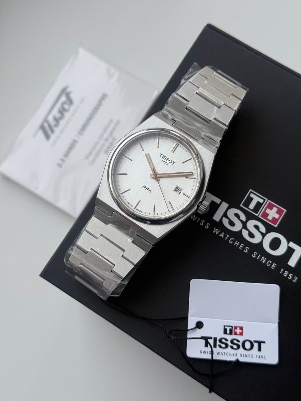 Tissot PRX 40mm. T137.410.11.031.00. ИНТЕГРИРОВАННЫЙ БРАСЛЕТ. САПФИР. ЗОЛОТЫЕ МЕТКИ И СТРЕЛКИ. 6